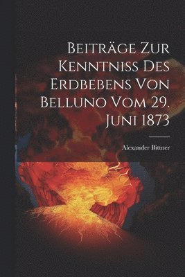 Alexander Bittner - Beiträge Zur Kenntniss Des Erdbebens Von Belluno Vom 29. Juni 1873, Häftad