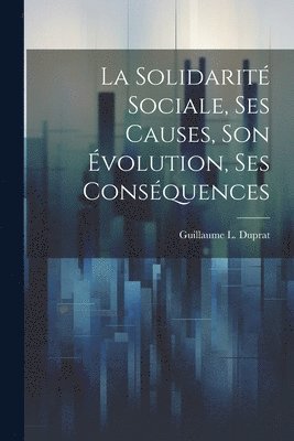 bokomslag Solidarité Sociale, Ses Causes, Son Évolution, Ses Conséquences