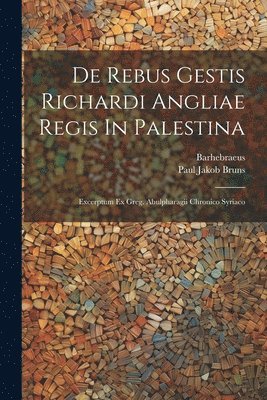 bokomslag De Rebus Gestis Richardi Angliae Regis In Palestina