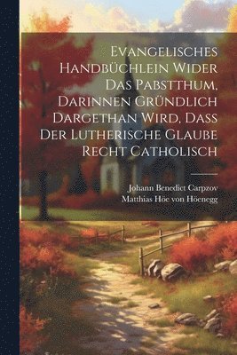 bokomslag Evangelisches Handbchlein Wider Das Pabstthum, Darinnen Grndlich Dargethan Wird, Da Der Lutherische Glaube Recht Catholisch