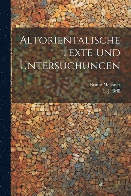 bokomslag Altorientalische Texte und Untersuchungen