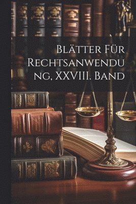 bokomslag Blätter für Rechtsanwendung, XXVIII. Band