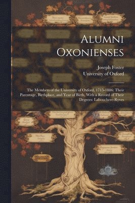 Alumni Oxonienses: The Members of the University of Oxford, 1715-1886: Their Parentage, Birthplace, and Year of Birth, With a Record of T 1