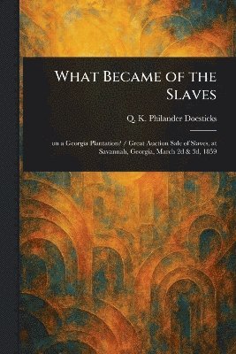 Q K Philander Doesticks - What Became of the Slaves, Häftad