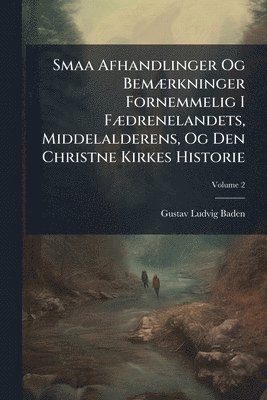 bokomslag Smaa Afhandlinger Og BemÃ]rkninger Fornemmelig I FÃ]drenelandets, Middelalderens, Og Den Christne Kirkes Historie