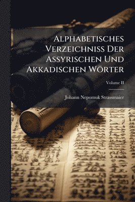Johann Nepomuk Strassmaier - Alphabetisches Verzeichniss Der Assyrischen Und Akkadischen Wörter, Häftad