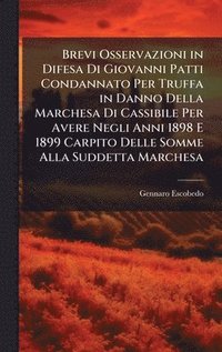 bokomslag Brevi Osservazioni in Difesa Di Giovanni Patti Condannato Per Truffa in Danno Della Marchesa Di Cassibile Per Avere Negli Anni 1898 E 1899 Carpito Del