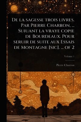 Pierre Charron - De la sagesse trois livres. Par Pierre Charron, ... Suiuant la vraye copie de Bourdeaux. Pour seruir de suite aux Essais de Montagne [sic]. ... of 2, Häftad