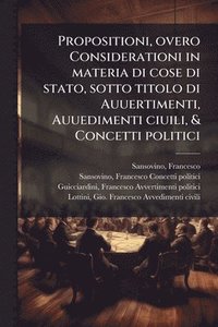 bokomslag Propositioni, overo Considerationi in materia di cose di stato, sotto titolo di Auuertimenti, Auuedimenti ciuili, & Concetti politici