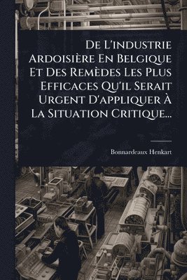 bokomslag De L'industrie Ardoisière En Belgique Et Des Remèdes Les Plus Efficaces Qu'il Serait Urgent D'appliquer Ã¿ La Situation Critique...