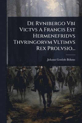 bokomslag De Rvnibergo Vbi Victvs A Francis Est Hermenefridvs Thvringorvm Vltimvs Rex Prolvsio...