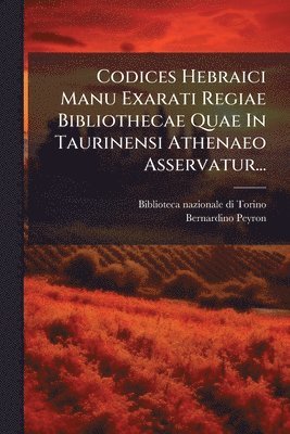 bokomslag Codices Hebraici Manu Exarati Regiae Bibliothecae Quae In Taurinensi Athenaeo Asservatur...