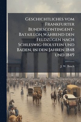 bokomslag Geschichtliches vom Frankfurter Bundescontingent-Bataillon während den FeldzÃ1/4gen nach Schleswig-Holstein und Baden, in den Jahren 1848 und 1849