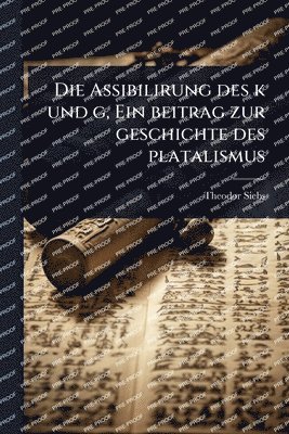 bokomslag Die Assibilirung des k und g, Ein beitrag zur geschichte des platalismus