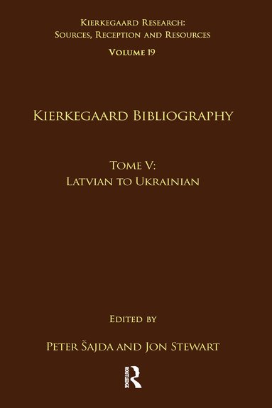 bokomslag Volume 19, Tome V: Kierkegaard Bibliography