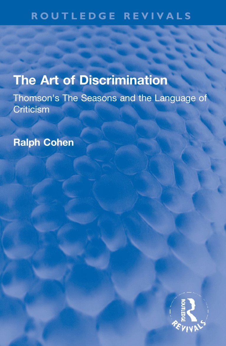 Ralph Cohen - Art of Discrimination, Häftad