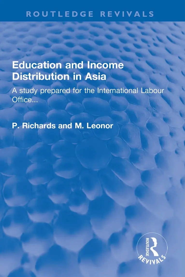 P. Richards, M. Leonor - Education and Income Distribution in Asia, Inbunden. Tillgänglighet: Lägg i varukorg
