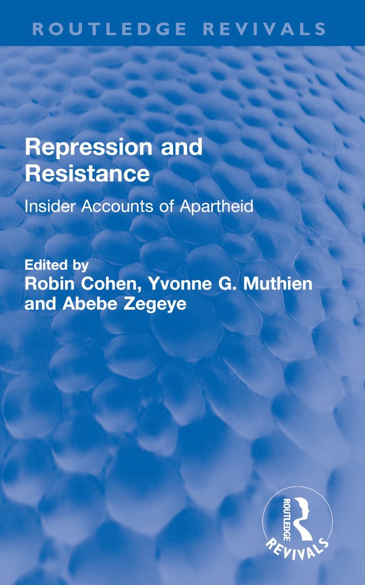 Robin Cohen, Yvonne G. Muthien, Abebe Zegeye, Ethiopia) Zegeye, Abebe (Centre for Research and Development in Learning (CRADLE) - Repression and Resistance, Häftad