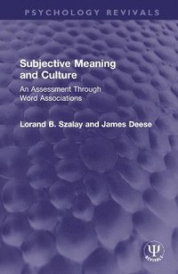 bokomslag Subjective Meaning and Culture