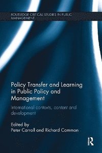 bokomslag Policy Transfer and Learning in Public Policy and Management