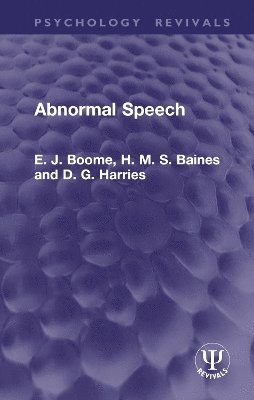 bokomslag Abnormal Speech