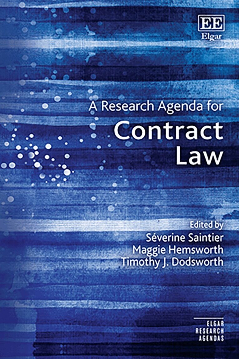 Severine Saintier, Maggie Hemsworth, Timothy J. Dodsworth - Research Agenda for Contract Law, Inbunden
