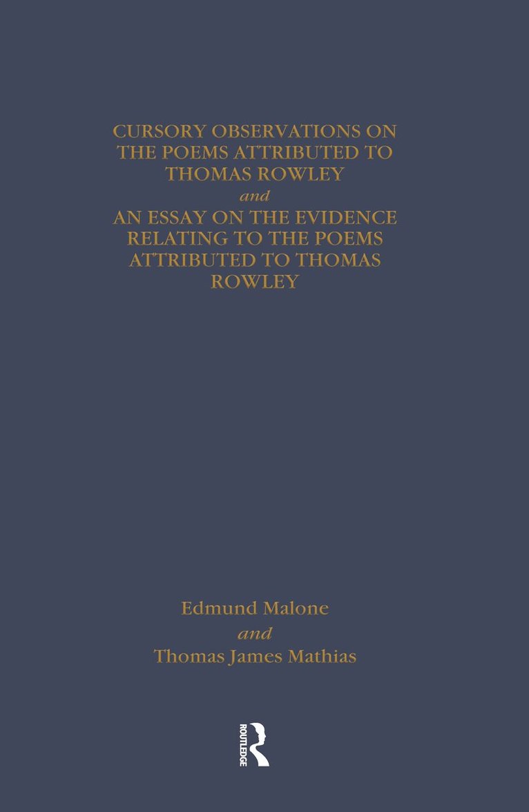 Thomas Chatterton: Early Sources and Responses