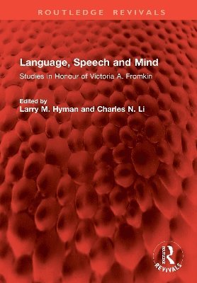 bokomslag Language, Speech and Mind