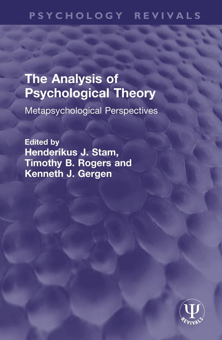 Henderikus J. Stam, Timothy B. Rogers, Kenneth J. Gergen - Analysis of Psychological Theory, Inbunden