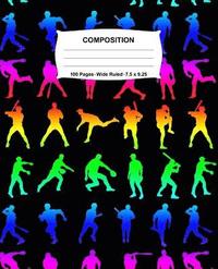 bokomslag Composition Notebook: Baseball Rainbow Neon Notebook Wide Ruled 100 Pages 7.5 x 9.25