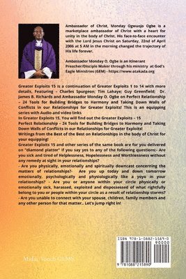 Charles Spurgeon, Tim F LaHaye, Ambassador Monday O Ogbe, Tim F. LaHaye, Tim F. Lahaye, Ambassador Monday O. Ogbe - Greater Exploits - 15 - Perfect Relationship - 24 Tools for Building Bridges to Harmony and Taking, Häftad