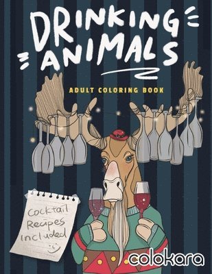 Drinking Animals Adult Coloring Book 1
