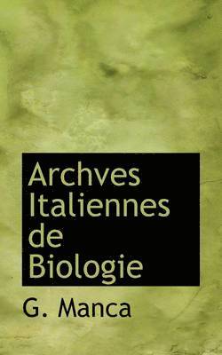 bokomslag Archves Italiennes de Biologie