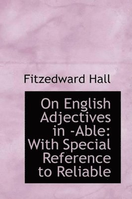 On English Adjectives in -Able 1
