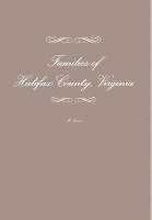 bokomslag Families of Halifax County, Virginia