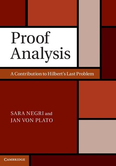 Sara Negri, Jan von Plato - Proof Analysis, Inbunden