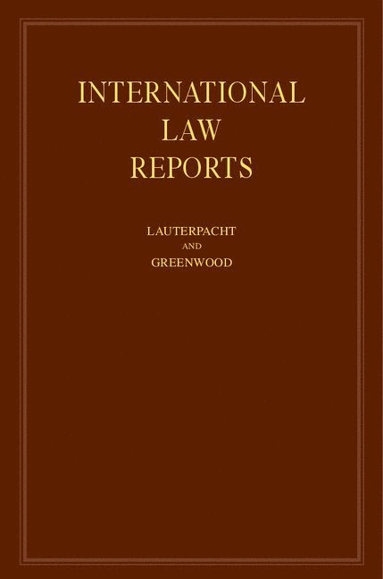 International Law Reports: Volume 149 1