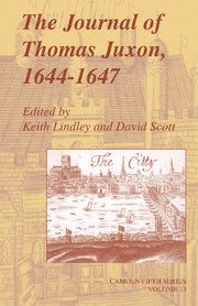 Thomas Juxon, Keith Lindley, David Scott, Keith (University of Ulster) Lindley, David (History of Parliament Trust) Scott - Journal of Thomas Juxon, 1644–1647, Häftad