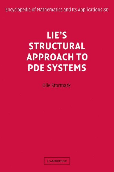 bokomslag Lie's Structural Approach to PDE Systems