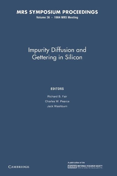 Richard B. Fair, Charles W. Pearce, Jack Washburn - Impurity Diffusion and Gettering in Silicon: Volume 36, Häftad