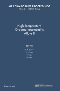 bokomslag High-Temperature Ordered Intermetallic Alloys II: Volume 81