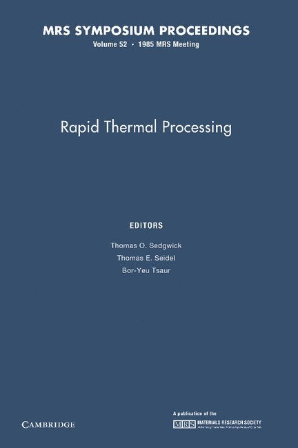 Rapid Thermal Processing: Volume 52