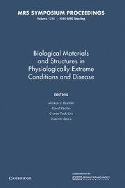 bokomslag Biological Materials and Structures in Physiologically Extreme Conditions and Disease: Volume 1274