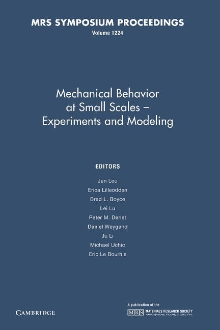 Jun Lou, Erica Lilleodden, Brad L. Boyce, Lei Lu, Peter M. Derlet, Daniel Weygand, Ju Li, Michael Uchic, Eric Le Bourhis - Mechanical Behavior at Small Scales-Experiments and Modeling: Volume 1224, Häftad