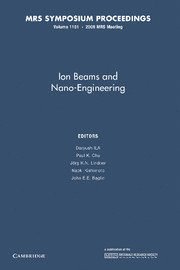 bokomslag Ion Beams and Nano-Engineering: Volume 1181