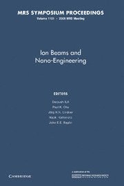 bokomslag Ion Beams and Nano-Engineering: Volume 1181