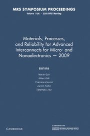 bokomslag Materials, Processes and Reliability for Advanced Interconnects for Micro- and Nanoelectronics - 2009: Volume 1156