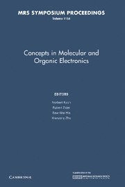 bokomslag Concepts in Molecular and Organic Electronics: Volume 1154