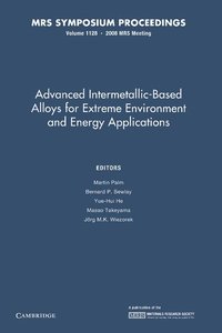 bokomslag Advanced Intermetallic-Based Alloys for Extreme Environment and Energy Applications: Volume 1128