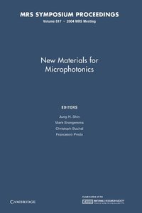 bokomslag New Materials for Microphotonics: Volume 817